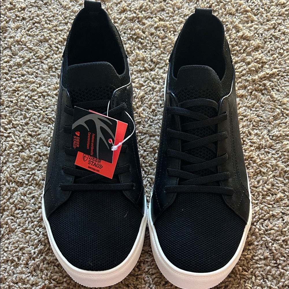 Deer Stags Boys Black and White Sneakers